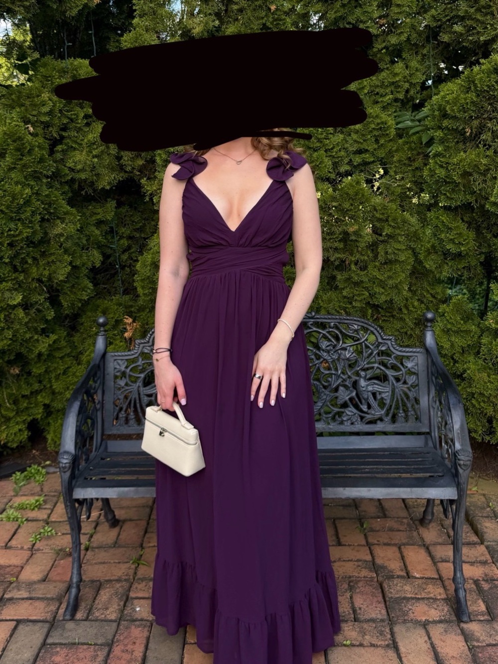 Lulu's Plum Ruffle Strap Maxi Dress - Picture 3 of 3
